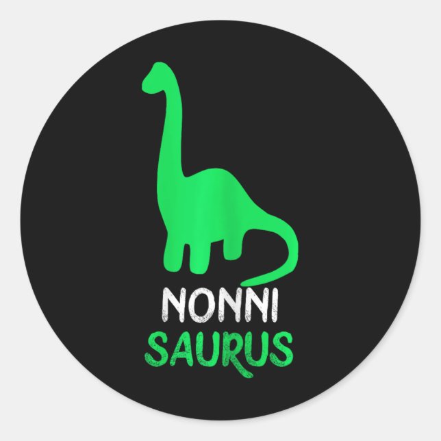 Sticker Rond Nonni-saurus drôle dino dinosaure Nonnisaurus  (Devant)