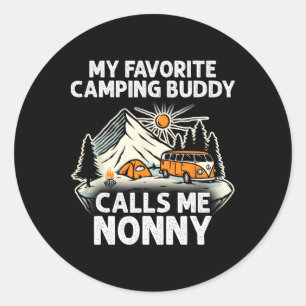 Sticker Rond Nonny Campeur Mes Copains de Camping Préférés M'ap