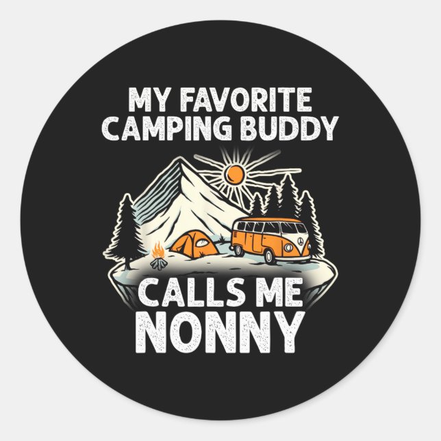 Sticker Rond Nonny Campeur Mes Copains de Camping Préférés M'ap (Devant)