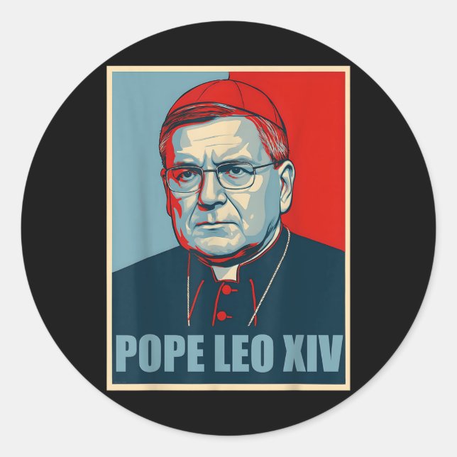 Sticker Rond Nope Da Pope De Chicago Leo Xiv Provost Tee (Devant)