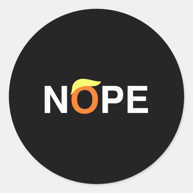 Sticker Rond Nope Funny Anti-Trump (Devant)