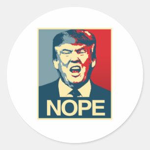 Sticker Rond NOPE - Poster anti-Trump - Anti-Trump -