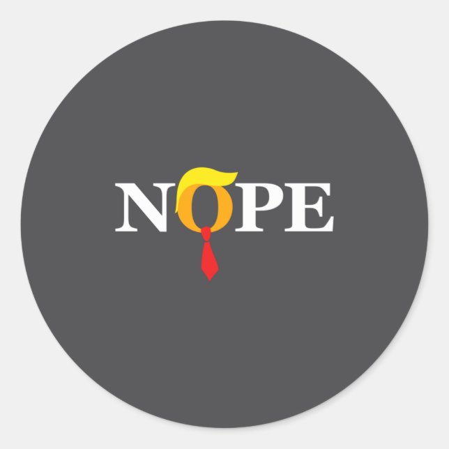 Sticker Rond Nope Red Tie Trump Wig Orange Face Funny Anti Tru  (Devant)