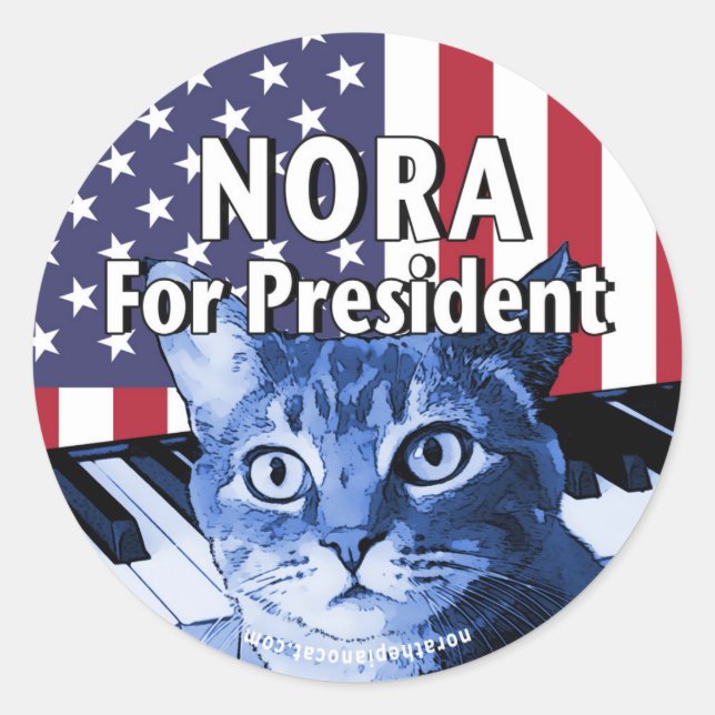 Sticker Rond Nora Présidente #4 (Devant)
