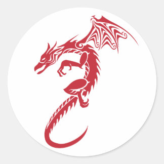 Sticker Rond Norbert le Dragon Rouge