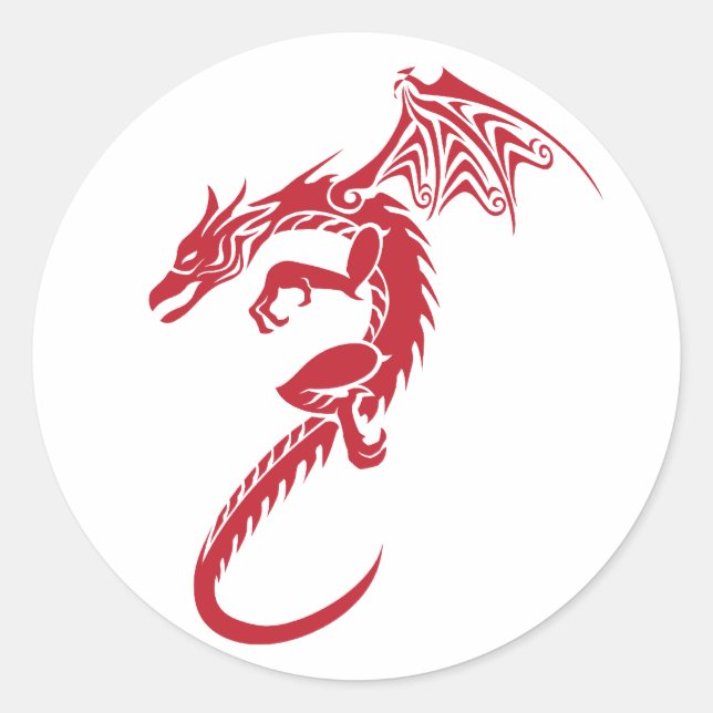 Sticker Rond Norbert le Dragon Rouge (Devant)