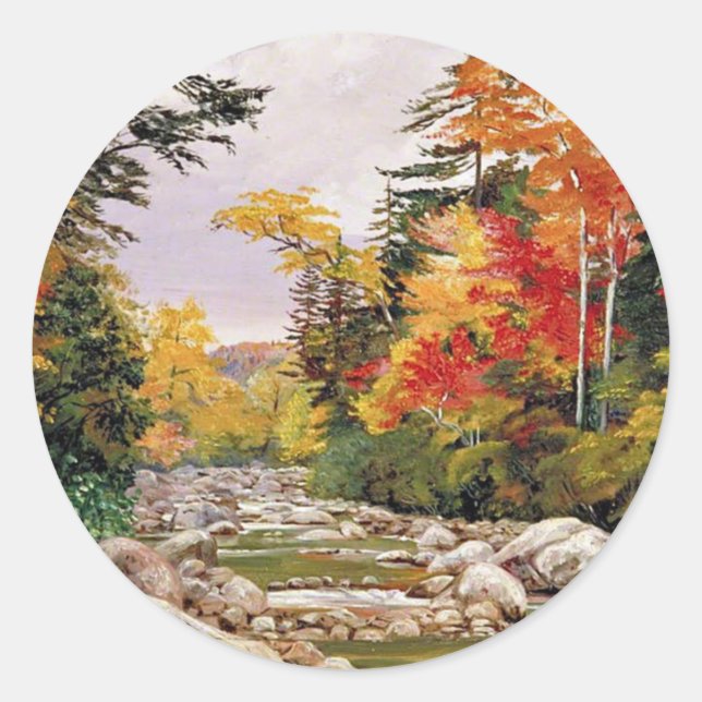 Sticker Rond Nord - Tints d'automne, New Hampshire, (Devant)