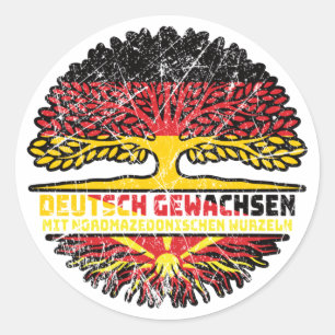 Sticker Rond Nordmazedonien Nordmazedonisch Deutsch Deutschland