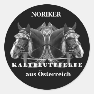 Sticker Rond NORIKER Chevaux de sang froid d'Autriche
