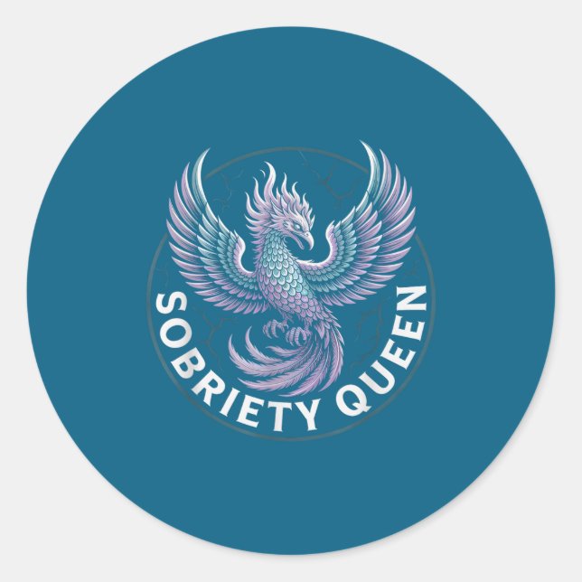Sticker Rond Normalize Sobriety Queen Sober Recovery (Devant)