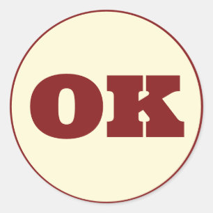 Sticker Rond Norman (OK) - Crème x Crimson