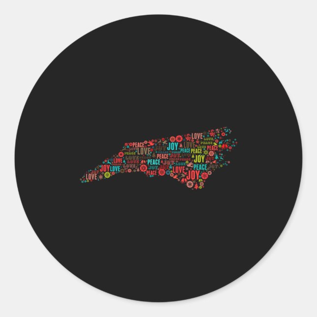 Sticker Rond North Carolina Happy Holidays  (Devant)