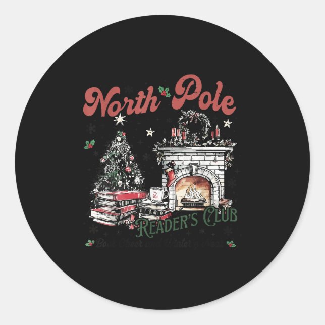 Sticker Rond North Le Book Club Book Lover Bookish Bookworm Chr (Devant)