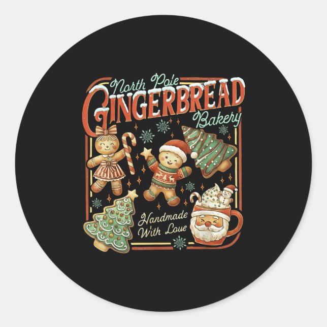 Sticker Rond North Le Gingerbread Bakery Christmas  (Devant)