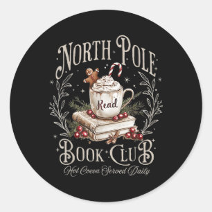 Sticker Rond North Pôle Book Club Noël Livres de Noël