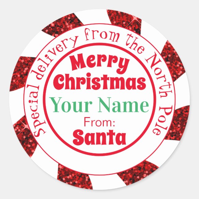 Sticker Rond North Pole Père Noël Livraison spéciale Classic Ro (Devant)