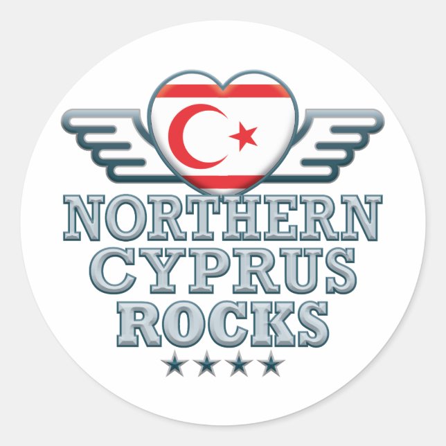 Sticker Rond Northern Cyprus Rocks v2 (Devant)
