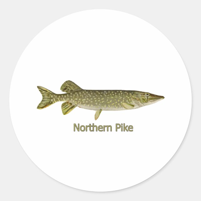 Sticker Rond Northern Pike Art (titre) (Devant)
