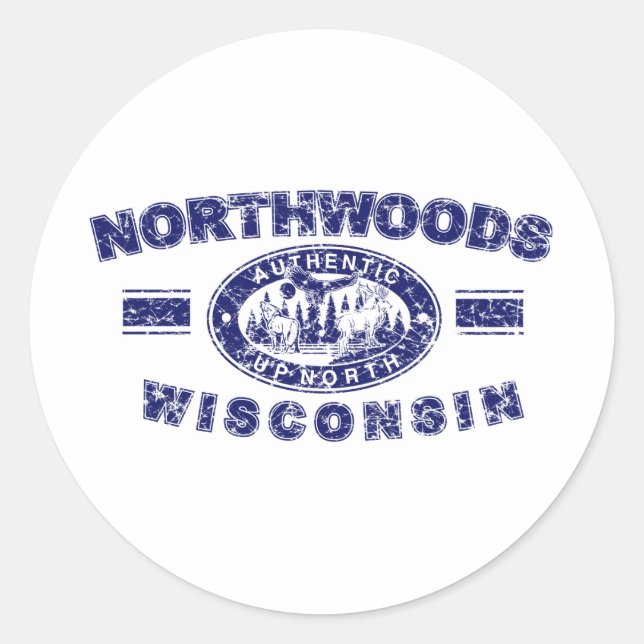 Sticker Rond Northwoods-Distressed-[Conv (Devant)