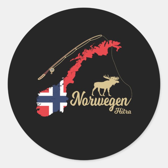 Sticker Rond Norvège 2022 Hitra Pêche Scandinavie (Devant)