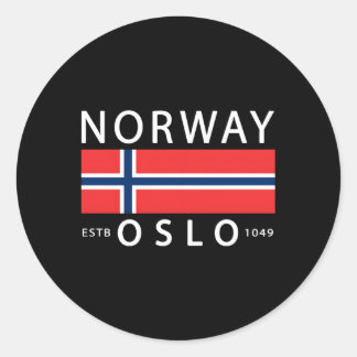 Sticker Rond Norvège Histoire Norvège Oslo Norvège