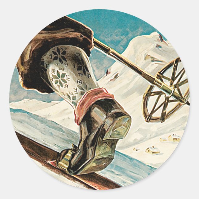 Sticker Rond Norvège ~ La maison du ski (Devant)