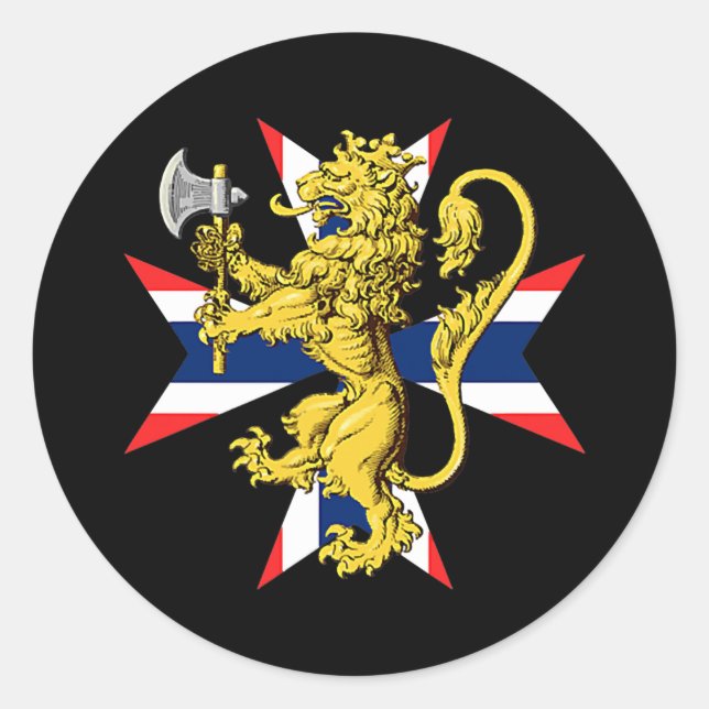 Sticker Rond Norvège Norvégienne Armoiries Norge Family (Devant)