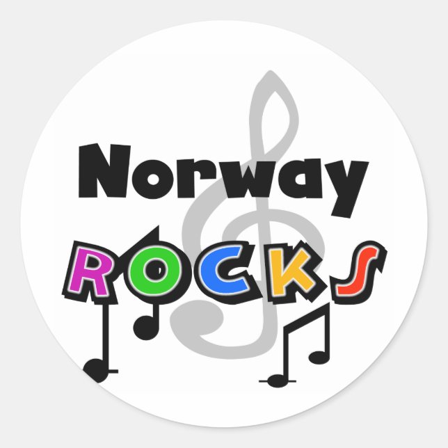 Sticker Rond Norvège Rocks (Devant)