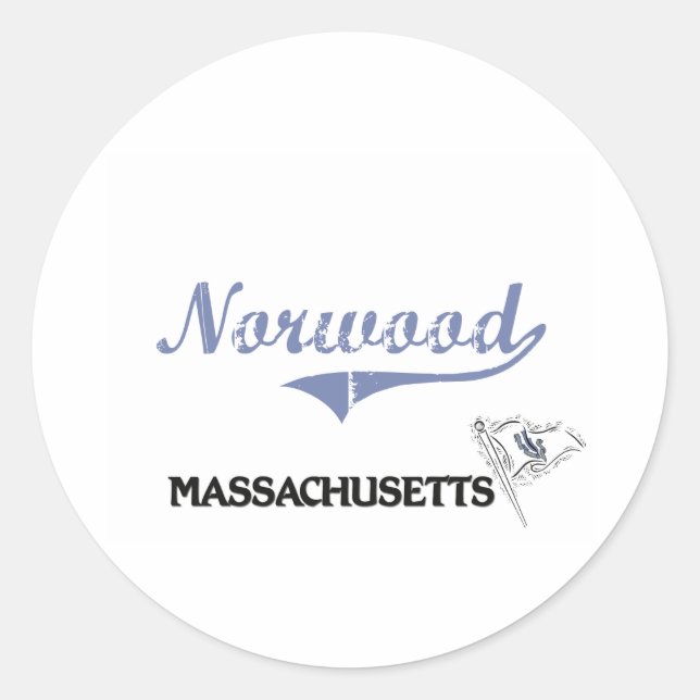 Sticker Rond Norwood Massachusetts City Classic (Devant)