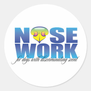 Sticker Rond Nosework pour chiens avec parfum discriminatoire