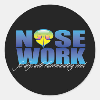 Sticker Rond Nosework pour chiens avec parfum discriminatoire