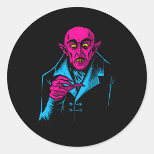 Sticker Rond Nosferatu Halloween Vampire Horreur Dracula