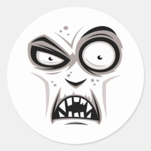 Sticker Rond Nosferatu Vampire Face