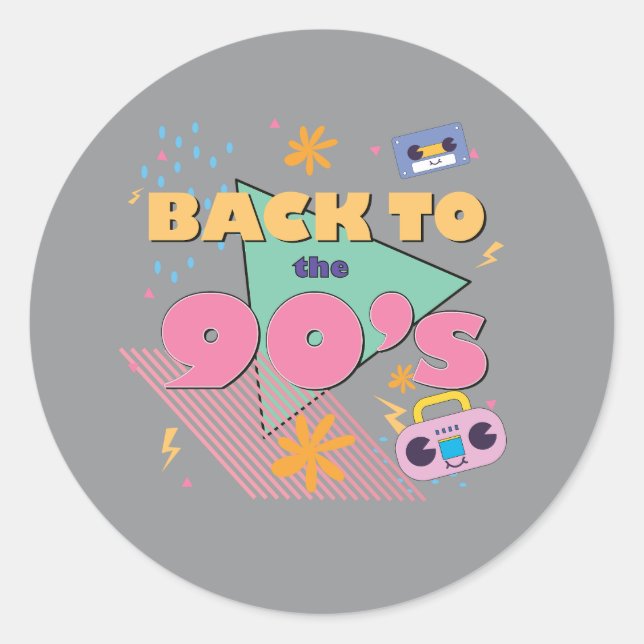 Sticker Rond Nostalgie joueuse (Devant)