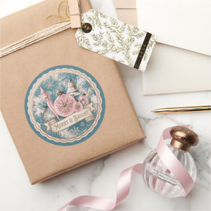 Sticker Rond Nostalgie Pastel : Ornements en Verre de Style Mil