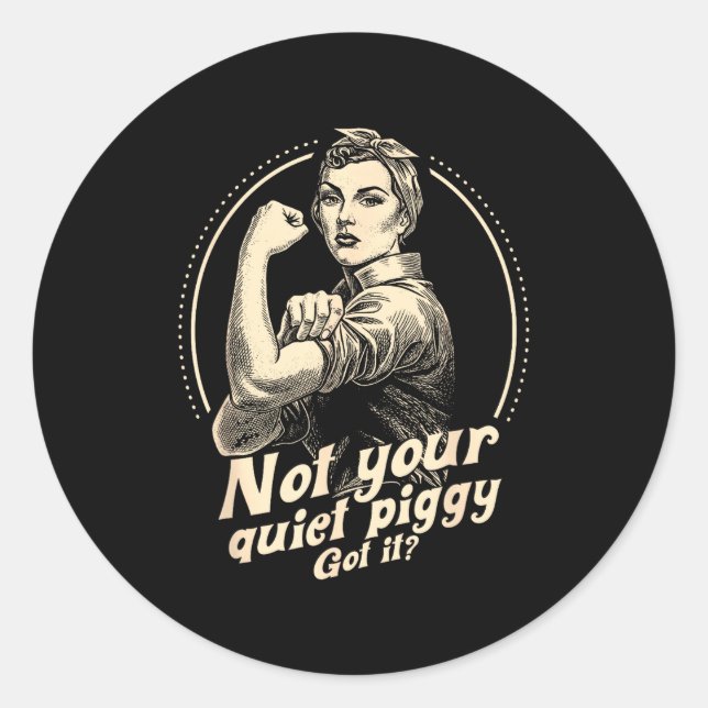 Sticker Rond Not Your Quiet Ggy Protest Women  (Devant)