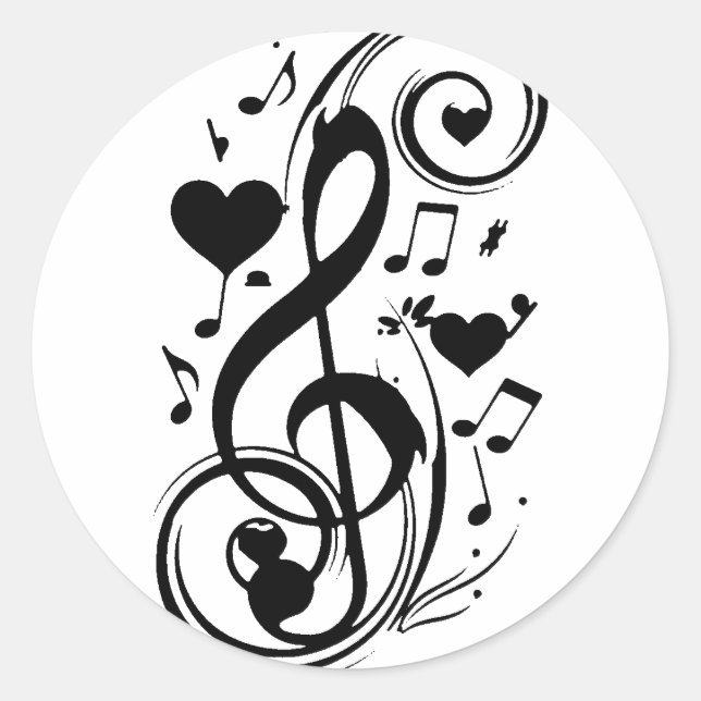 Sticker Rond Note d'amour, pour toujours les vôtres_ (Devant)