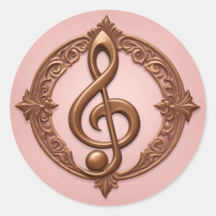 Sticker Rond Note de clic de musique