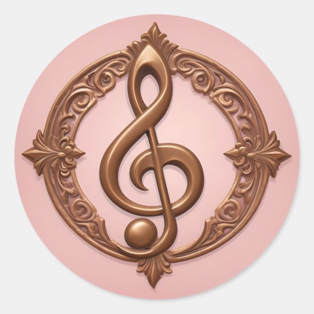Sticker Rond Note de clic de musique (Devant)