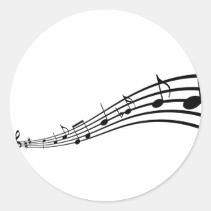 Sticker Rond note de musique