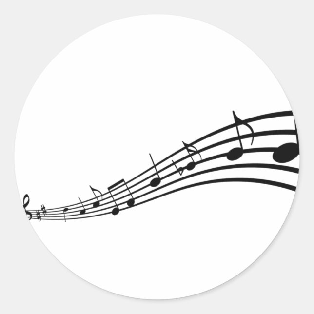 Sticker Rond note de musique (Devant)