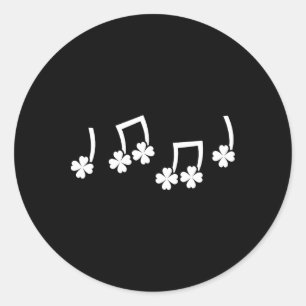 Sticker Rond Note de musique Irlande St Patrick drôle enseignan