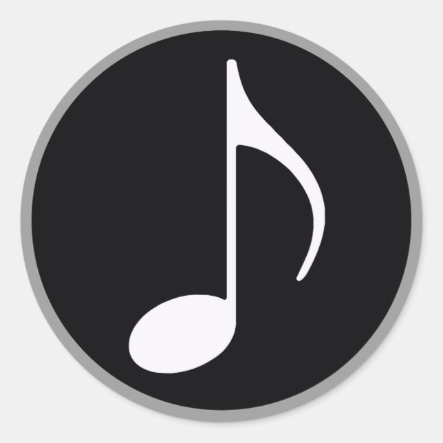 Sticker Rond note de musique ~ noir (Devant)