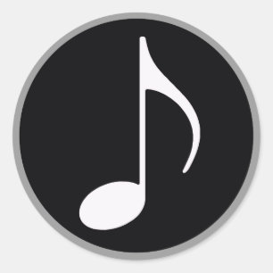Sticker Rond note de musique ~ noir