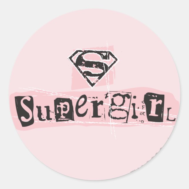 Sticker Rond Note de rançon du logo Supergirl (Devant)