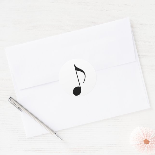 Sticker Rond note musicale noire (Enveloppe)