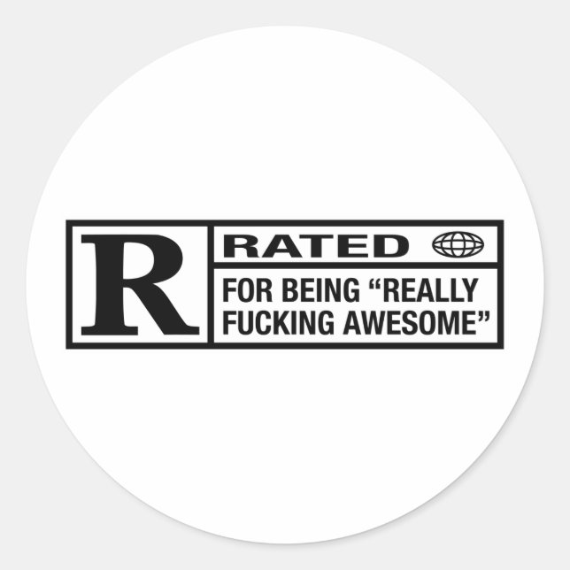 Sticker Rond Note R pour être génial (Devant)