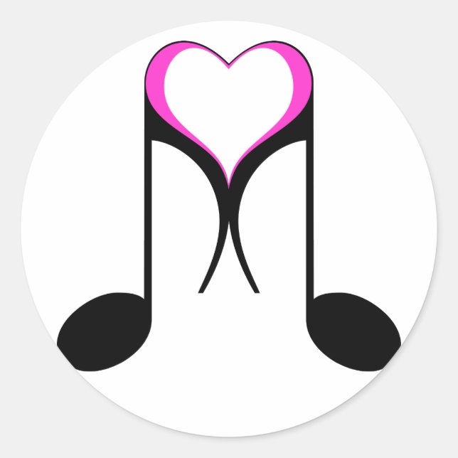 Sticker Rond notes d'amour : 8e note : (Devant)