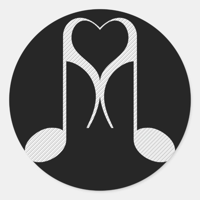 Sticker Rond notes d'amour : 8e note : (Devant)