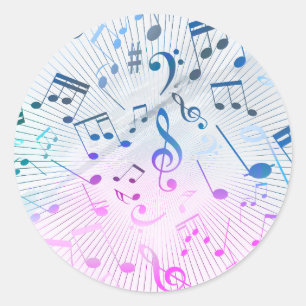 Sticker Rond Notes de musique